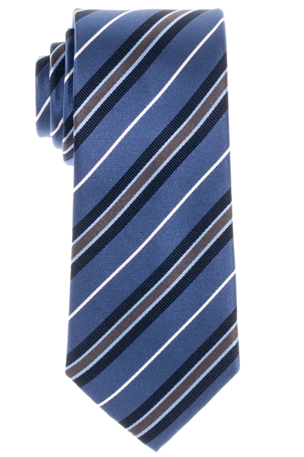 Gestreifte Eterna Krawatte 72 ETERNA + in Extra grau-braun weiß und 68 Hemden cm Olymp marine und | Lang blau