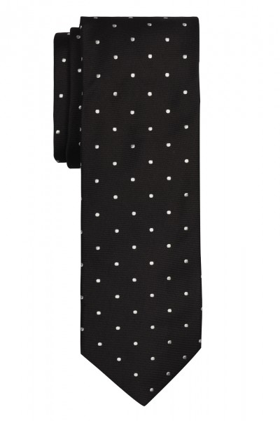Altea Krawatte Extra Lang in schwarz mit Tupfen weiß | ETERNA und Olymp  Hemden 68 + 72 cm Extra Lang