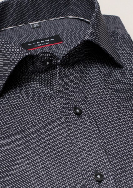 Eterna Hemd Comfort Fit mit 72 cm Ärmellänge schwarz grau | ETERNA und  Olymp Hemden 68 + 72 cm Extra Lang