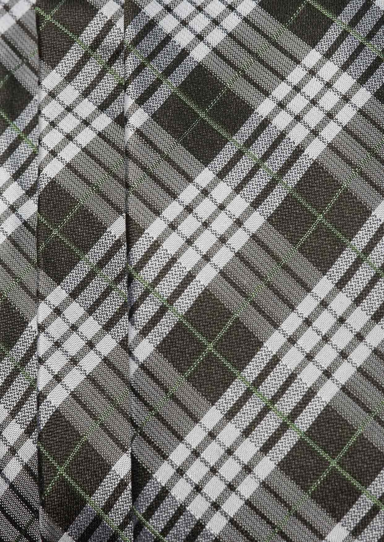 Eterna Krawatte grün mit Extra ETERNA + cm Lang Hemden Olymp 72 und 68 Karomuster grau | weiß silber