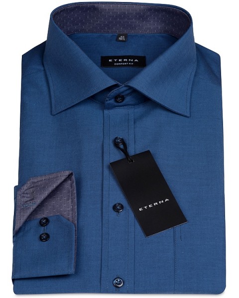 Eterna Langarmhemd Comfort Fit Olymp dunkelblau und Ärmellänge 72 cm 72 cm mit 68 ETERNA Hemden in + | Extra Lang